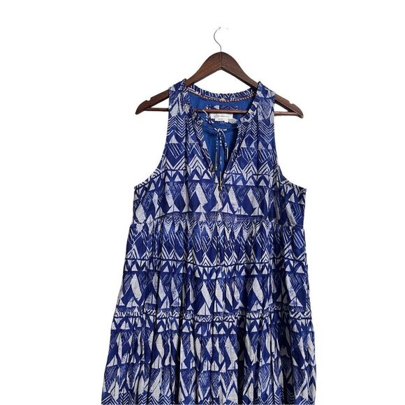 Anthropologie Diaz Tiered Maxi Dress Blue Abstract Womans Large - Picture 13 of 16